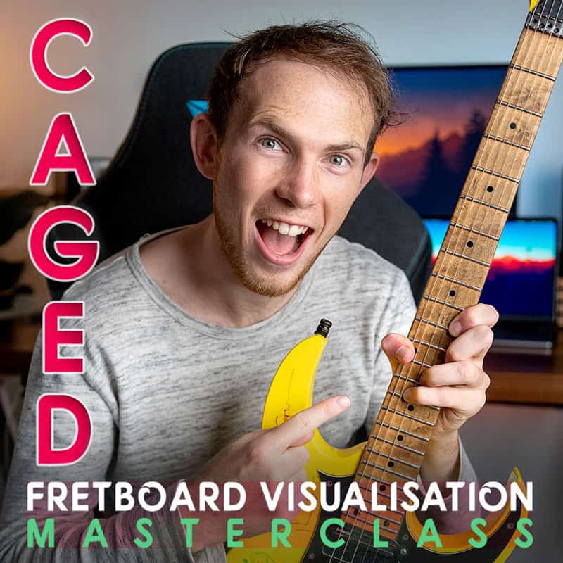 CAGED Fretboard Visualisation Masterclass guitar course cover photo
